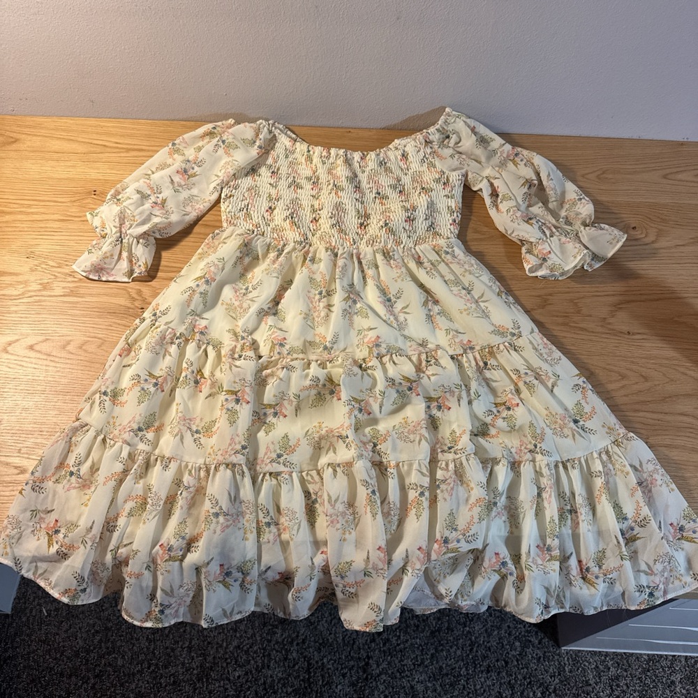 Floral Yellow Short Dress
